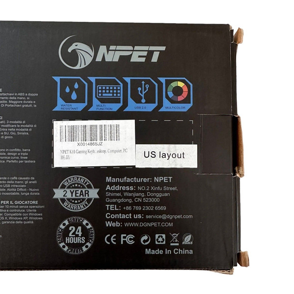 NPET K10 Gaming Keyboard Open Box Wired Illuminated Backlit Multicolor Floating - Picture 3 of 9